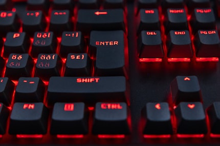 Uniquely, the E on the Enter button isn’t evenly illuminated.