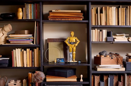 As a decoration, the droid also cuts a fine figure on the bookshelf.