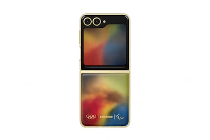 The Galaxy Z Flip 6 Olympic Edition with the flipsuit cover from Berluti.