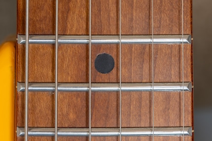 The fretboard dots of the JT-300 look okay.