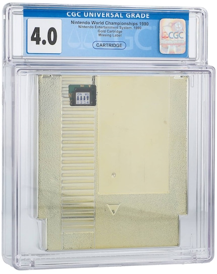 Foto des zum Verkauf stehenden goldenen NES-Cartridges.
