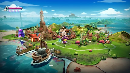 The port city of Purrvana is the starting point for my adventures.