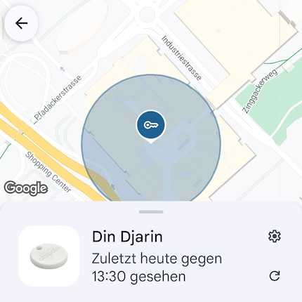 For most of the afternoon, I get a ping every ten minutes telling me when my Chipolo One Plus was last «seen».