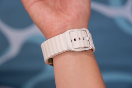 The Galaxy Watch 7’s white wristband is susceptible to stains.