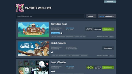 With 92 titles, my wish list on Steam is uncomfortably long.