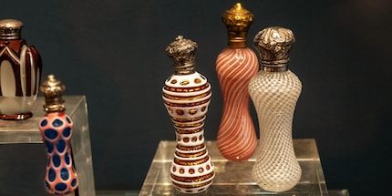 Flacons from the 19th century are also on display at the Musée International de la Parfumerie ...