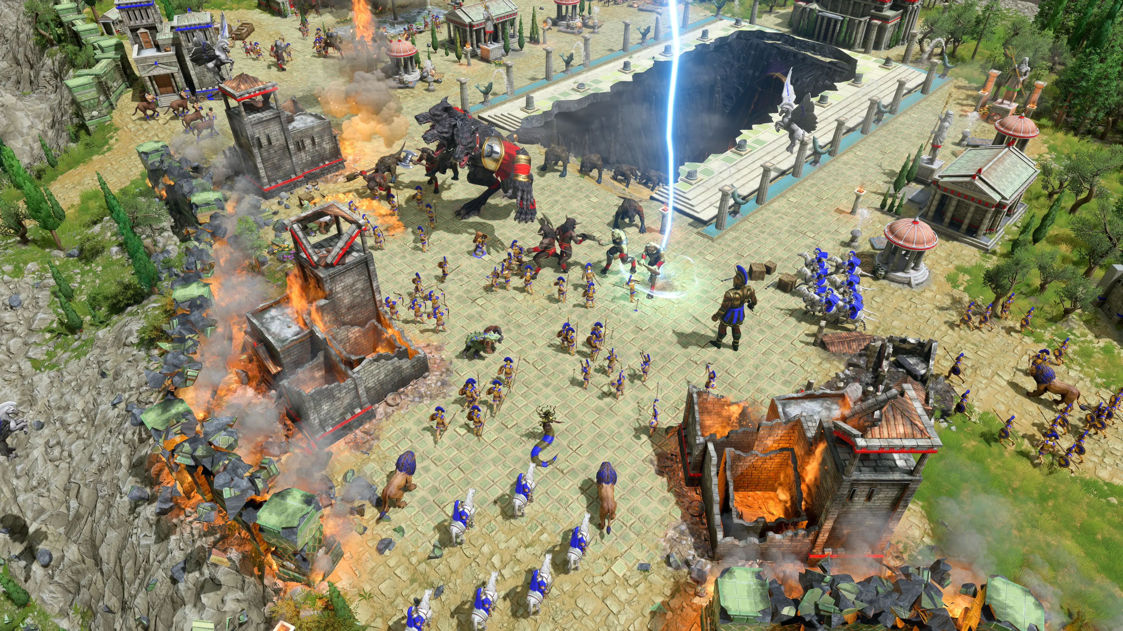 In large battles, units sometimes block each other.