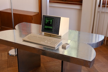 The presentation depicts Supaform’s fictitious office with a combination of futuristic and nostalgic design.