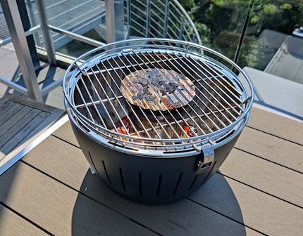 So sah der Lotusgrill nach dem ersten Gebrauch aus.
