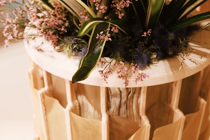 They are made from bioplastics, organic cotton with natural dye and 3D-printed cellulose.