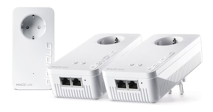 With powerline adapters, the signal is forwarded via the socket.