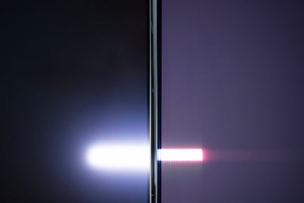 WOLED (left) loses less contrast in bright light than QD-OLED (right)