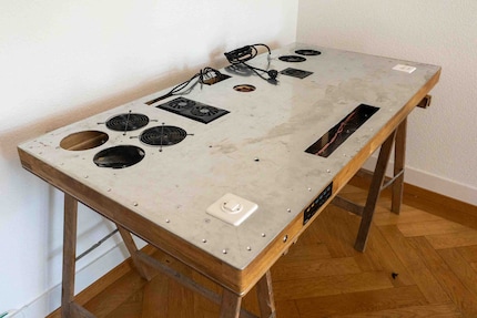 What the desk looks like underneath.