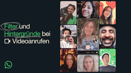 WhatsApp zeigt bereits einige der Filter und Hintergründe in Aktion.