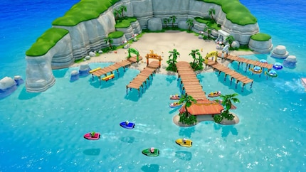 Die Minispiel-Insel sieht wunderschön aus. Hier kann ich meine Freundschaften auf die Probe stellen.
