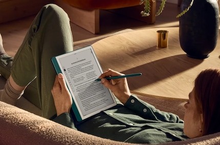 You create notes on the Kindle Scribe.