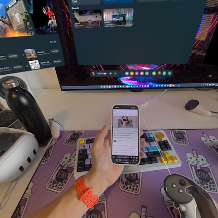 Auf dem Screenshot ist der Text deutlich leserlicher als mit der VR-Brille.