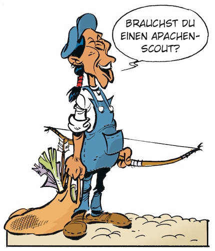 Der Mescalero-Apache Doppelköpfiger Adler hilft Lucky Luke in Milwaukee anzukommen.