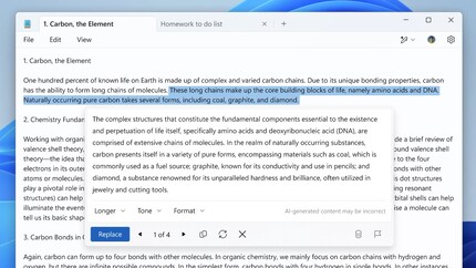 Im Notepad gibt es bald einen Textassistenten.