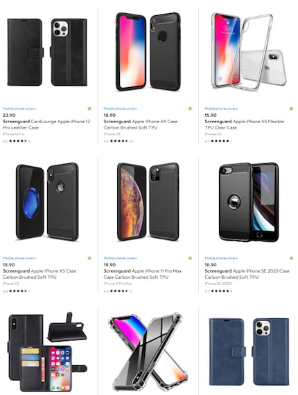 Search results for «Smartphone case iPhone 12»: the first image is particularly important to get a quick understanding of what’s on offer.