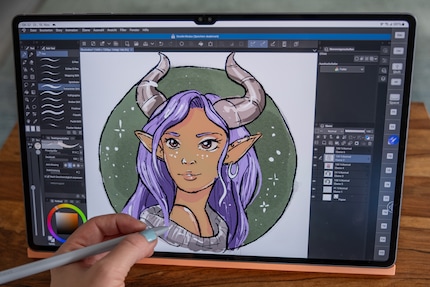 Thanks to 14 inches, I have a clear canvas in Clip Studio Paint.