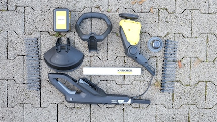Aus den Einzelteilen wird mit wenigen Handgriffen die Maschine für den Kampf gegen das Unkraut.