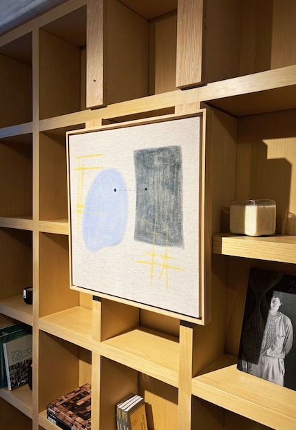 Kunstwerk trifft Regal: Eine harmonische Symbiose. Gesehen bei: Irrelevante CDMX