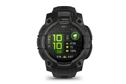 The Instinct 3 also displays the time.