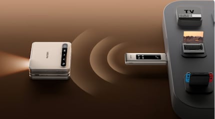Use the HDMI dongle or mirror function to connect your devices to the ZIP.