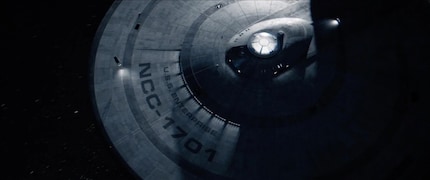 The USS Enterprise has a distinctive shape.