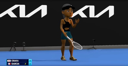 Die Bekleidung von Naomi Osaka ist nicht ganz korrekt animiert.
