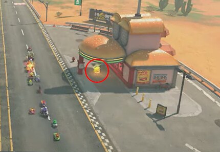 A single mysterious item can be found at the edge of the track.