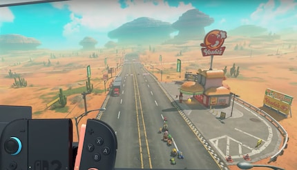 Beautiful views: The track environment is much more realistic and detailed than in previous Mario Kart games.
