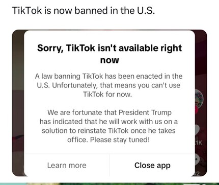 This message first popped up on US mobiles on the Saturday after switch-off.