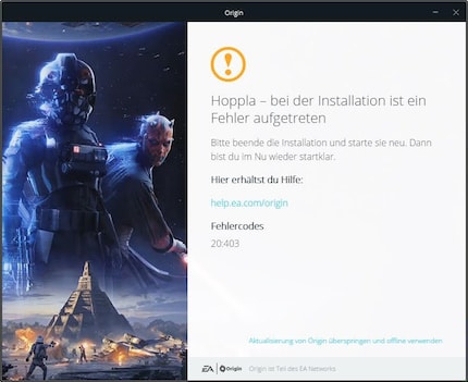 Unhelpful message: An error has occurred. Please stop the installation and restart it.