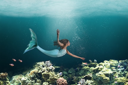 Diving a few metres through the pool is one thing, modelling underwater is another altogether.