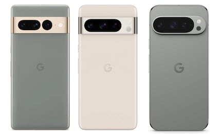 Google Pixel 7, 8 und 9 Pro – von links nach rechts.