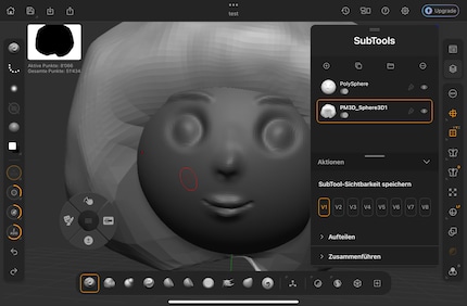The subtools can be edited individually.