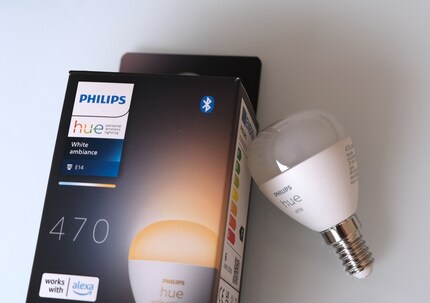 Hue-Produkte, die Bluetooth-fähig sind, haben das Bluetooth-Symbol gut sichtbar auf der Verpackung.