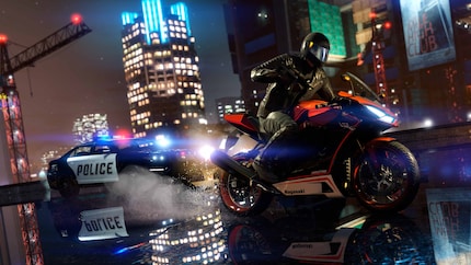 Typisches Szenario im Spiel: auf der Flucht vor den Gesetzeshütern. Bald auch mit Raytracing-Spiegelungen.