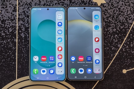 AI features can be found on both smartphones. There are currently a few more on the Galaxy S25 (left).