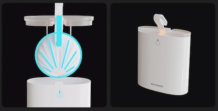 The cleaning box for the toilet sensor.