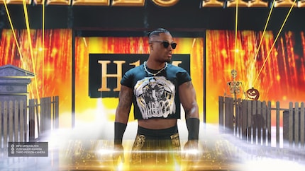 Carmelo Hayes sieht beim Entrance echt gut aus.