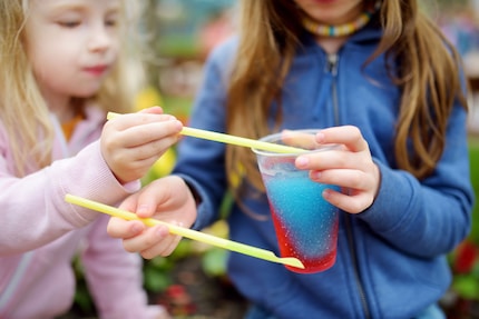 A slushy summer treat: children love slush drinks.