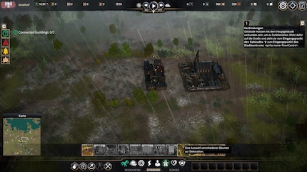 I start in the classic way with the construction of my city centre and the first housing units on the map.