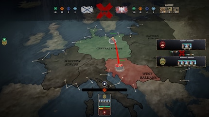 I attack the Western Balkans with my 1st battalion. I will win the battle and take the area.