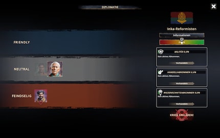 You can conclude military, trade and scientific agreements with your opponents in the diplomatic window.