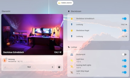 Das Dashboard für mein Arbeits-/Gaming-Zimmer.