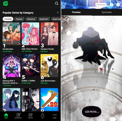 Webtoon is free and gives lesser-known mangaka a platform.