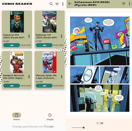 Comic Reader is good and simple – you have to pay for the ad-free version.